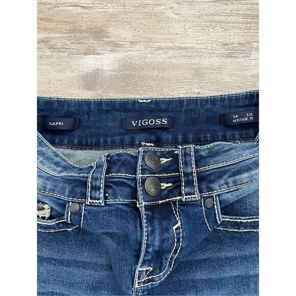 Vigoss Capri Heritage Fit Jeans Cropped Bling Women Size 4 - Picture 4 of 8